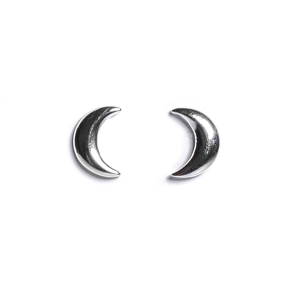 Crescent Moon Stud Earrings