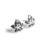 Ivy Leaf Stud Earrings in Silver