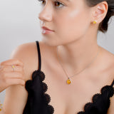 Classic Oval Necklace in Silver and Amber